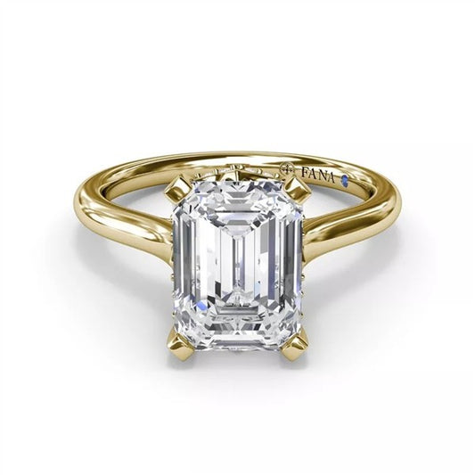 14K Diamond Hidden Halo Semi-Mount Engagement Ring