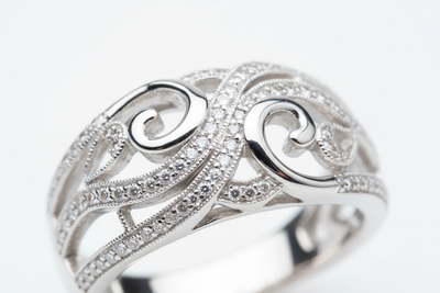 white gold ring macro close-up